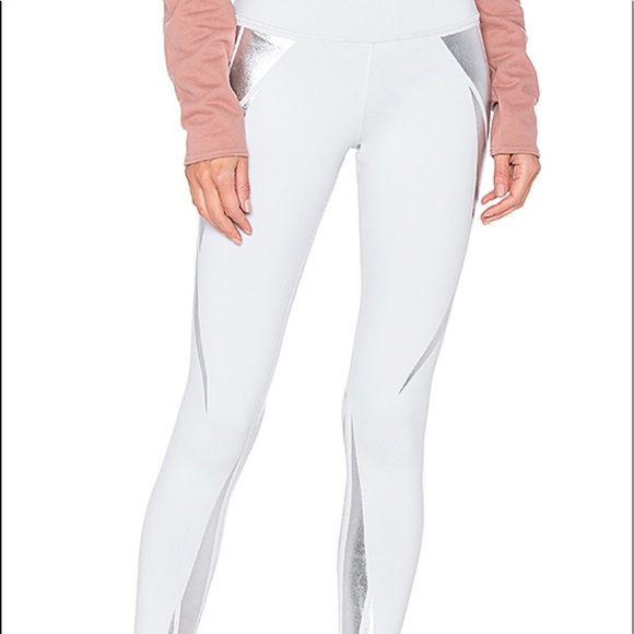 ALO Yoga Pants - Alo Yoga Leggings Airbrush Silver High-Waisted